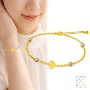 【TLH】黃金墜手鍊 純金999 蜜桃甜心 約重0.05錢±0.01 蜜桃甜心