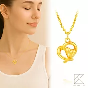 【TLH】黃金墜項鍊 純金999 金戀雙心 約重0.13錢±0.01 金戀雙心