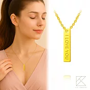 【TLH】黃金墜項鍊 純金999 I LOVE YOU幾何長條 約重0.08錢±0.01 520幾何長條型