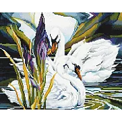 ArtLife藝術生活【GJ1447】天鵝戀_DIY 滿版立體鑽石畫