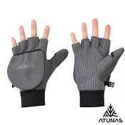 【ATUNAS 歐都納】防風保暖半指兩用手套A2AG2504- 深灰-L