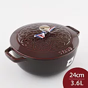 Staub 水滴形多功能高深燉鍋 24cm 3.6L 法國製 浮雕鍋 和食鍋 (電磁爐 IH爐可用) 石榴紅