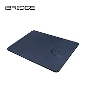 iBRIDGE 急速Qi2無線皮革鼠墊充電器 深海藍