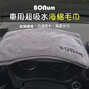 【BONum】車用海綿毛巾 海綿超細纖維快速吸水巾 灰