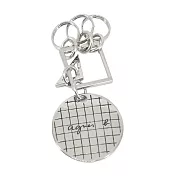 agnes b.幾何圓牌鑰匙圈- 銀