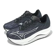 Mizuno 競速跑鞋 Wave Rebellion Flash 3 寬楦 男鞋 黑 白 緩震 厚底 美津濃 J1GC2537-01 25cm BLACK/WHITE