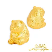 【金品坊】黃金金豆迷你卡皮巴拉水豚君金豆一個 (贈許願瓶)