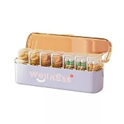 【iSFun】透視可愛 一周七格雙重卡扣長條藥盒/薰衣紫 薰衣紫