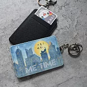 《桐鹿》夜貓 皮革卡夾鑰匙圈_ 天亮版