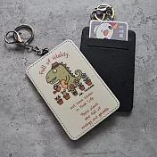 《桐鹿》恐龍先生 皮革卡夾鑰匙圈_ 悠植