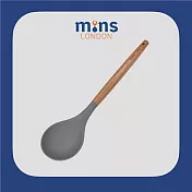 Mins London 耐熱矽膠淺口湯勺 木紋