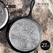 【美國LODGE】漫遊旅行家系列 美國製鑄鐵露營煎餅鍋(日出山河)-27cm