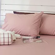 【麗塔寢飾】40支紗精梳棉 美式信封枕套組 梅粉