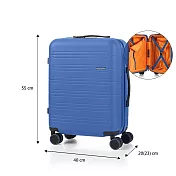 American Tourister - 美國旅行者 NOVASTREAM 極輕量PC材質 雙層防盜拉鍊可擴充20吋行李箱旅行箱 海軍藍