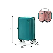American Tourister - 美國旅行者 GEMINA PRO 極輕量PC材質 避震煞車輪20吋行李箱框箱 長青綠