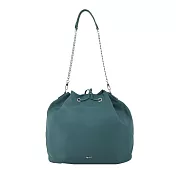 agnes b.金屬LOGO尼龍2用水桶包-大/ 綠