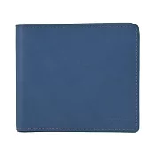 agnes b.LOGO壓印對開短夾- 藍