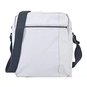 agnes b.線條壓印帆布斜背包- 灰