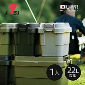 【日本RISU】TRUNK CARGO二代 日製戶外掀蓋式耐壓收納箱(深型)-22L-3色可選(TC-20S)- 炭黑