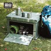 【日本霜山】工業風耐重摺疊置物收納箱-75L- 軍綠灰