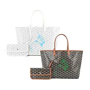 GOYARD 拓印兔子帆布LOGO購物包-任選色 小/黑棕