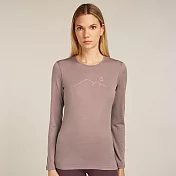 【紐西蘭Icebreaker】女 Oasis 圓領長袖上衣 (山脊輪廓)-200 S 藕粉