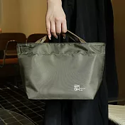 簡約手拎便當包 綠棕