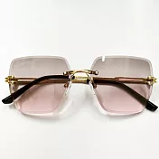 seoul show首爾秀 小框水晶切邊太陽眼鏡抗UV400墨鏡 902  上灰下粉