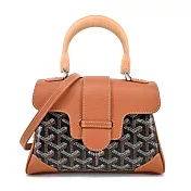 GOYARD SAIGON 木質手把軟箱包 迷你/棕黑