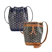 GOYARD PEFLOT 經典塗料帆布束繩水桶包-任選色 小/海軍藍