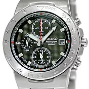 SEIKO 競速運動賽車錶-銀X黑