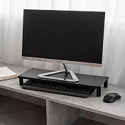 【H&R安室家】省空間桌上螢幕架 鍵盤收納架 OA127 黑色