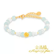 【金品坊】黃金手鍊玫瑰夢境花園手鍊 晨霧清藍
