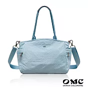 【OMC】輕盈紙感氣質女王三層通勤托特包33588(共5色) 粉嫩藍