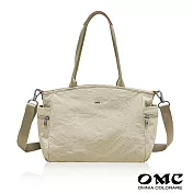 【OMC】輕盈紙感氣質女王三層通勤托特包33588(共5色) 淺杏色