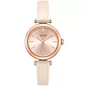 JULIUS 聚利時 平行時空 皮革文青秀氣腕錶 JA-1018/JA-1539(八色/28mm) 淺米