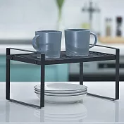 【H&R安室家】台製廚房可堆疊桌面置物架 收納架 KC73 黑色