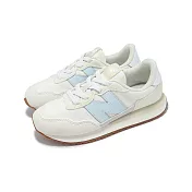 New Balance 休閒鞋 237 寬楦 中童 小朋友 米 藍 麂皮 膠底 NB 運動鞋 PH237WF-W 20cm BEIGE/BLUE
