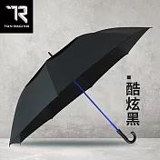 【TDN】全球極大自動直傘 挺力巨型彎把超大商務傘(通風傘防風防曬晴雨傘迎賓傘高爾夫球傘A7648J) 酷炫黑
