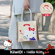 三麗鷗 x Kiiwi O! 聯名款.萌萌大臉系列雙面棉麻手提袋 Hello Kitty