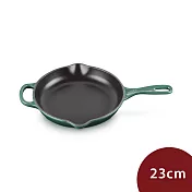 Le Creuset 單柄圓形鑄鐵烤盤 23cm 綠光森林 煎盤 烤肉盤 牛排烤盤 (電磁爐 IH爐可用)