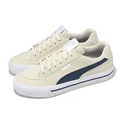 Puma 休閒鞋 Court Classic Vulc FS SL 男鞋 女鞋 米白 藍 皮革 復古 運動鞋 39756811 23.5cm IVORY/NAVY