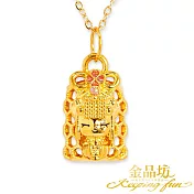 【金品坊】黃金墜子慈悲守護媽祖平安符墜飾 (贈鍍金鋼鍊)