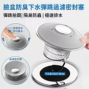 【APEX】最新款衛浴洗臉盆防臭下水彈跳過濾密封塞 (洗臉盆防蟲  洗臉盆防堵塞  防臭密封塞  洗臉盆過濾毛髮  洗臉盆儲水密封塞 ) 灰色