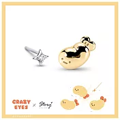 STORY故事銀飾-CrazyEyes經典系列-炸蝦星星不對稱純銀耳環