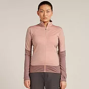 【紐西蘭Icebreaker】女 Descender RealFleece™ 長袖刷毛保暖外套-300 XS 藕粉/淡裸粉