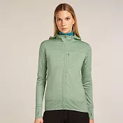 【紐西蘭Icebreaker】女 Descender RealFleece™ 長袖刷毛保暖連帽外套-300 S 薄荷綠