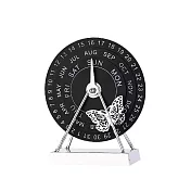 【野一夏】免年份金屬/木質萬年曆擺飾 設計創意日曆桌飾 裝飾小物 時光紀念品 辦公桌家居禮物 -蝴蝶銀