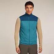 【紐西蘭Icebreaker】男 Descender RealFleece™ 刷毛保暖背心-300 S 湖水藍/深藍