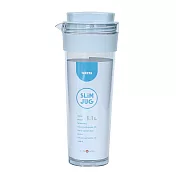 TAKEYA日本製 旋蓋式 無把手 可橫放 冰箱冷水壺 泡茶壺1.1L (1入) 淺藍色